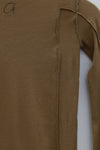 BASERANGE Long Sleeve T-Shirt TTML Collection Ribbed Cotton Portugal BAS-TTML-RB-AU24-FCZ Emerald Brown